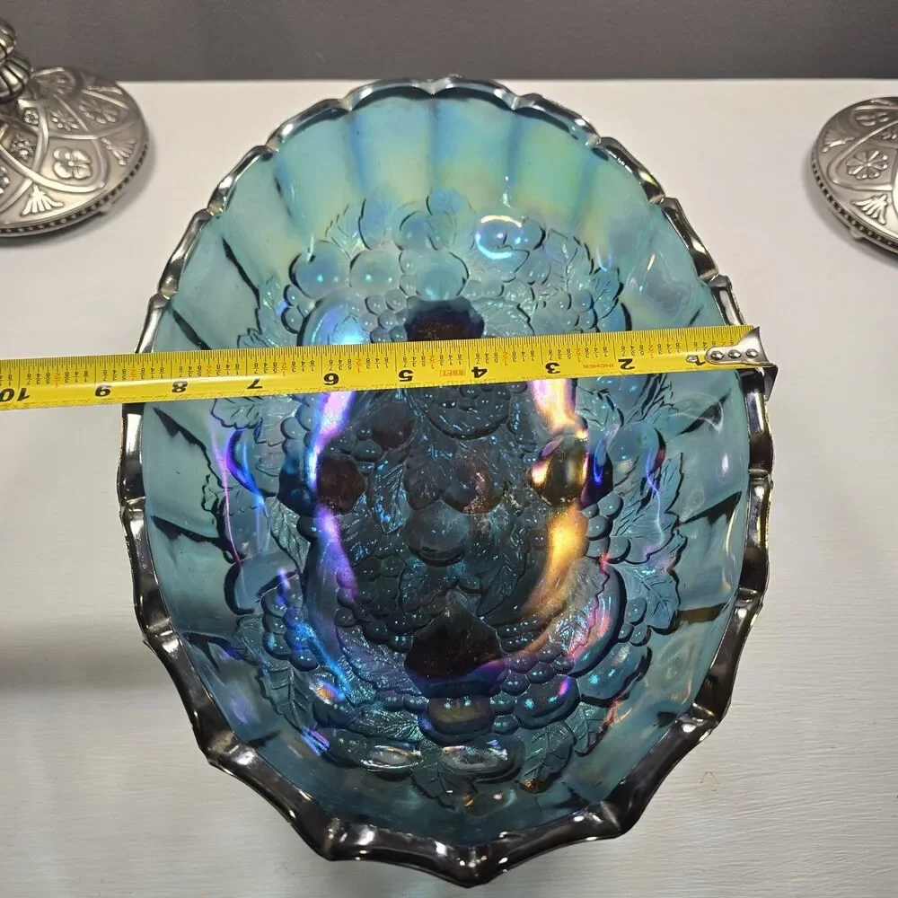 Indiana Glass Carnival Blue Iridescent  12